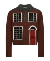 Jw Anderson House' Intarsia Polo Sweater In Brown