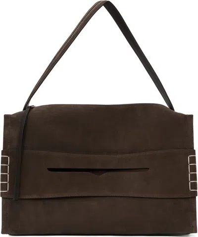 Jw Anderson Brown Large Loafer Suede Bag In 600 Brown