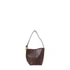 Jw Anderson Brown Leather Bucket Bag In Burgundy