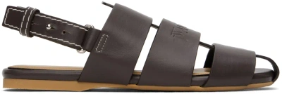 JW ANDERSON BROWN LEATHER FISHERMAN SANDALS