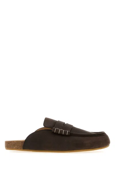 JW ANDERSON SLIPPERS STITCH IN PELLE MARRONE UOMO