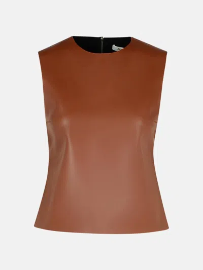 Jw Anderson Brown Leather Tank Top