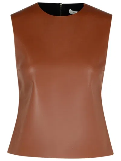Jw Anderson Brown Leather Tank Top
