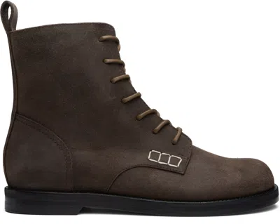 Jw Anderson Brown Loafer Lace-up Boots