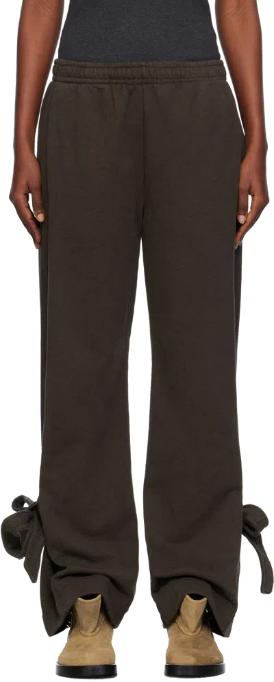 Jw Anderson Brown Tied Bow Lounge Pants