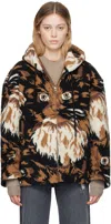 Jw Anderson Graphic Print Faux-fur Jacket In 600 Brown