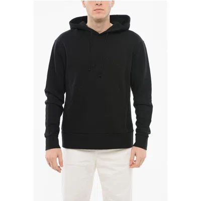 Jw Anderson Brushed Cotton Hoodie With Embroidered Logo In Black