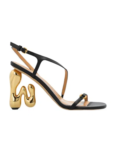 Jw Anderson Black Bubble Heel Leather Sandals