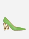 Jw Anderson Jw Bubble Heel Leather Pumps In Fluo Green