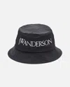 Jw Anderson J. W.anderson Solid Color Bucket Hat With Embroidered Logo In Black
