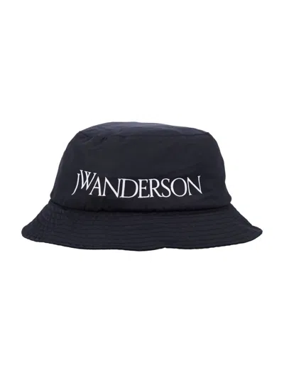 Jw Anderson Bucket Hat Logo In Black