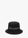 Jw Anderson Logo-embroidered Tonal-stitching Bucket Hat In Black