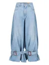 Jw Anderson Wide Jeans With Adjustable Ankle Height Belts