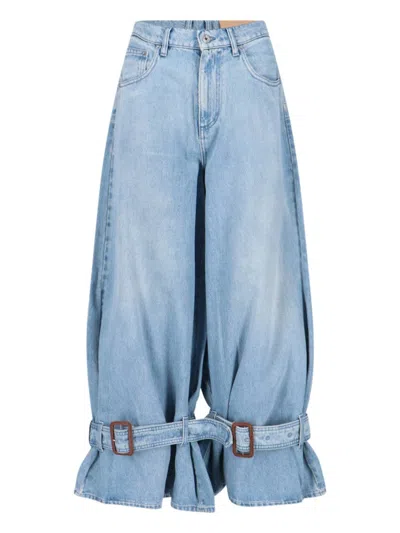 Jw Anderson Buckle Baggy Jeans - Light Blue
