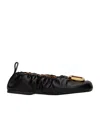 Jw Anderson Buckle Logo Ballet Shoes In Black