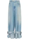 Jw Anderson Buckled Cuff Jeans In Blue