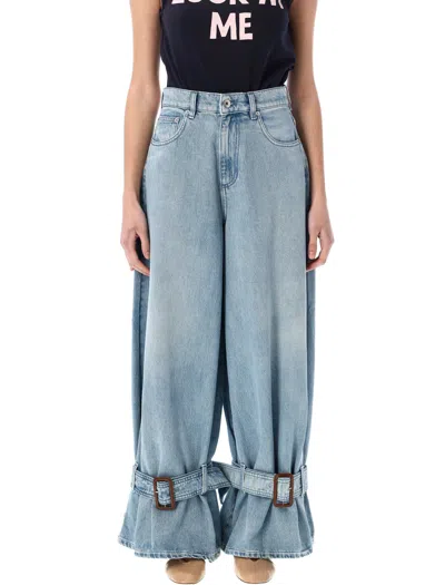 Jw Anderson Buckled Cuff Jeans In Blue
