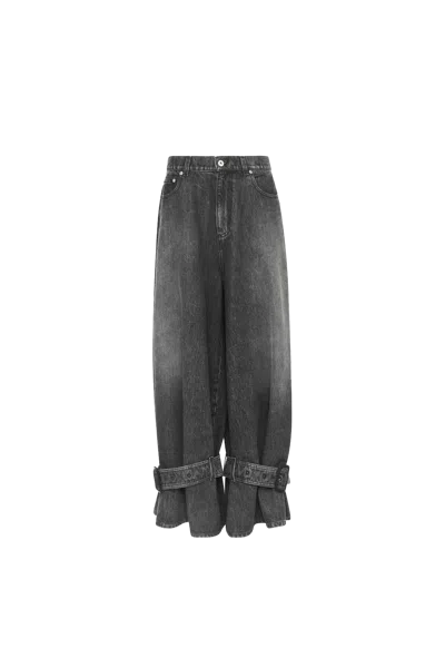 Jw Anderson Jeans Mit Schnallenbündchen In Grey