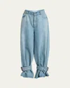 Jw Anderson Buckled Cuff Jeans In Light Blue