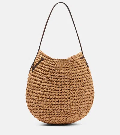 Jw Anderson Bulb Small Raffia Bucket Bag In Pink