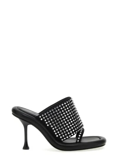 Jw Anderson 'bumber Crystal' Mules In Black