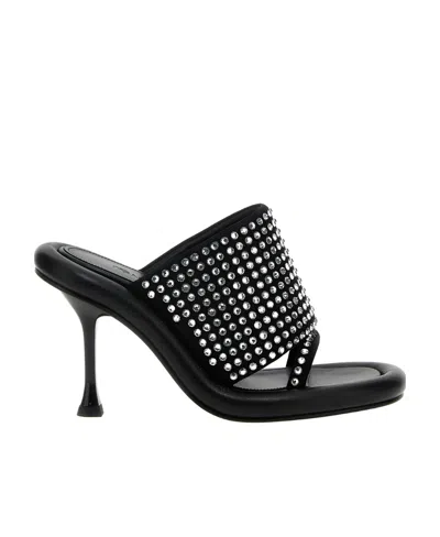 Jw Anderson Bumber Crystal Muller High-heeled Sandals In Black