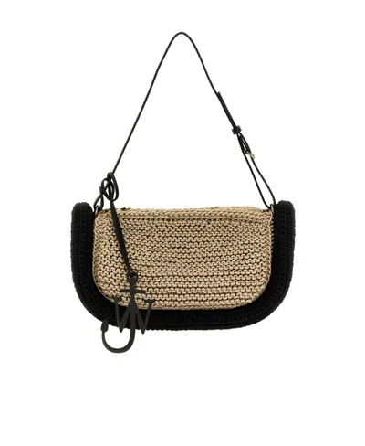 Jw Anderson Bumper-15 Crochet-knit Shoulder Bag In Black