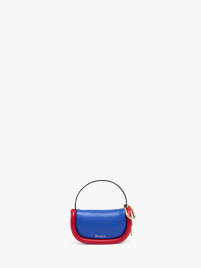 Jw Anderson Bumper-7 - Leather Micro Bag In Blue
