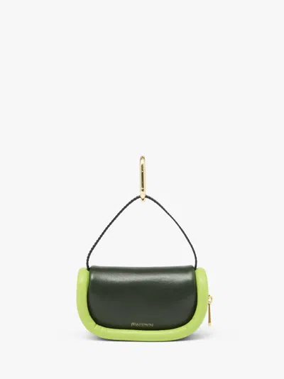 Jw Anderson Bumper-7 - Leather Micro Bag In Green