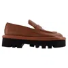 Jw Anderson Bumper Chunky Flats In Orange Leather In Brown