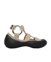 Jw Anderson Bubble Suede Flat Sandals In Black