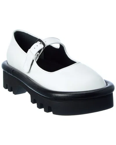 Jw Anderson Bumper-tube Leather Chunky Mary Janes In White