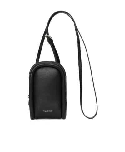 Jw Anderson Bumper Logo-detail Phone Pouch In Black