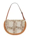 Jw Anderson Embroidered Fabric Bumper Moon Shoulder Bag In Neutrals