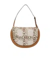 Jw Anderson Embroidered Fabric Bumper Moon Shoulder Bag In White