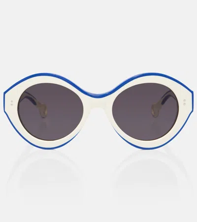 Jw Anderson Bumper Rounded Sunglasses In Blue