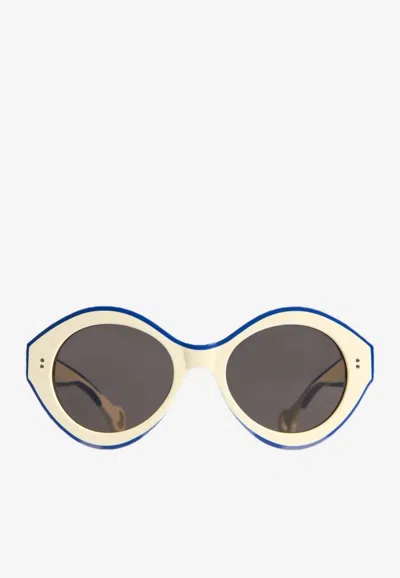 Jw Anderson Bumper Sunglasses With Logo-lettering In Gray
