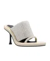 Jw Anderson Bumper-tube Crystal-embellished 90mm Mules In Nude