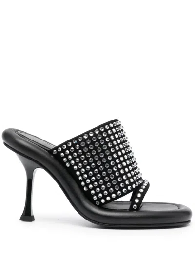 Jw Anderson Women 90mm Bumper Strass Mules In Black