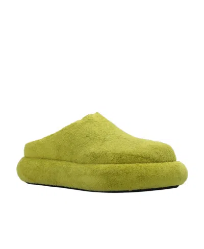 Jw Anderson Bumper-tube Platform Slippers In Green