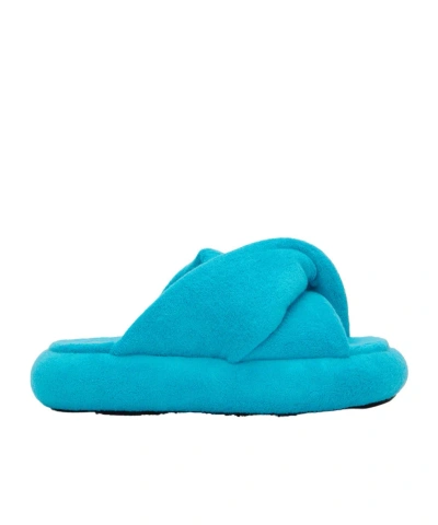 Jw Anderson Bumper Twist Twisted Pleated Detail Slippers In Blue