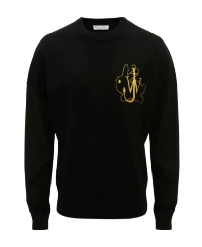Jw Anderson Bunny-motif Merino Jumper In Black