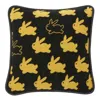 Jw Anderson Bunny Motif Wool-blend Cushion In Yellow/black