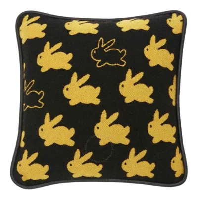 Jw Anderson Bunny Motif Wool-blend Cushion In Yellow/black
