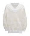 Jw Anderson Bunny-print V-neck Jumper In White
