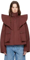 Jw Anderson High Collar Long Sleeve Casual Jacket In 405 Rust