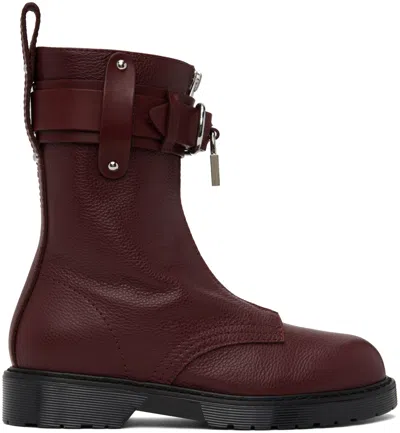 Jw Anderson Burgundy Punk Boots In 601 Dark Red