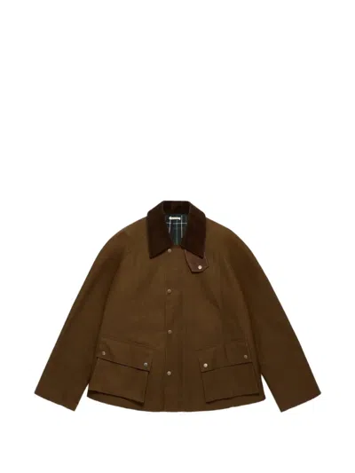 Jw Anderson Button Corduroy-collar Jacket In Brown