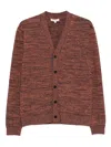 Jw Anderson Button-front Speckled Cardigan In Brown