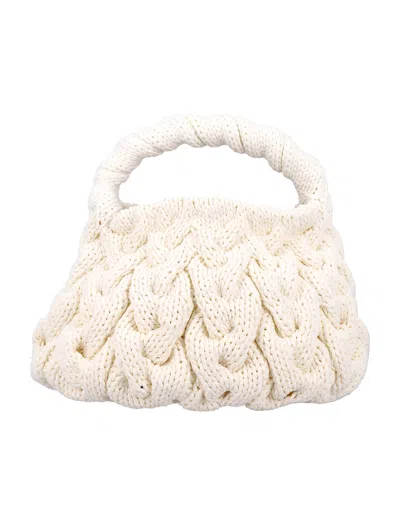Jw Anderson Cable Knit Bag In Off White